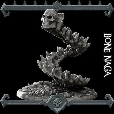 Bone Naga (DnD, 5E, Dungeons and Dragons, Pathfinder, Dark Fantasy, Frostgrave, Mordheim, Death Haven)