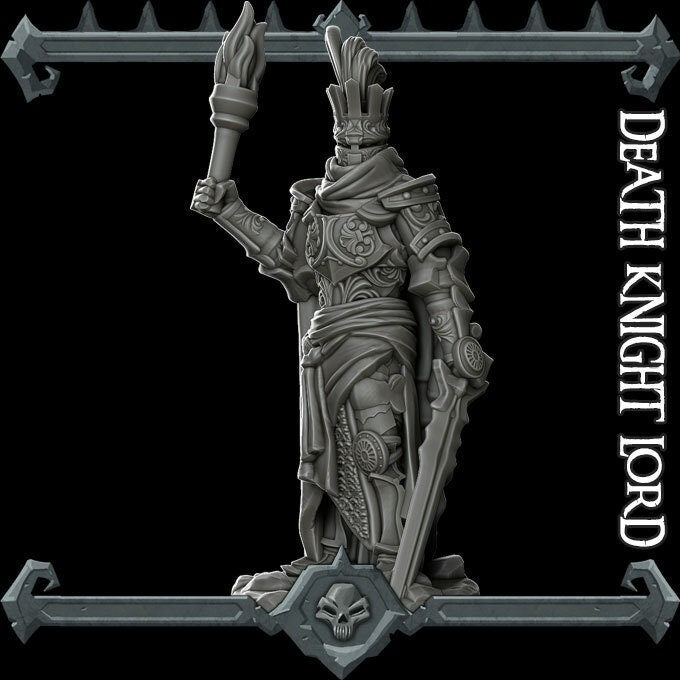 Death Knight Lord RESIN (, 5E, Dungeons and Dragons, Pathfinder, , Frostgrave, Mordheim, Death Haven, Forgotten Realms)