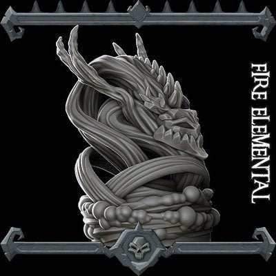 Fire Elemental (DnD, Dungeons and Dragons, Pathfinder, Dark Fantasy, Frostgrave, Mordheim, Death Haven) RESIN | PLA