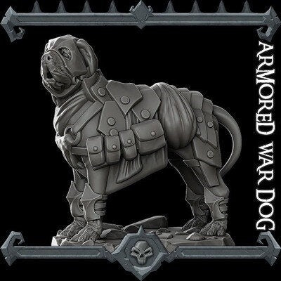 Armored War Dog RESIN Mastiff -Wargaming Monster Rocket Pig Games D&D
