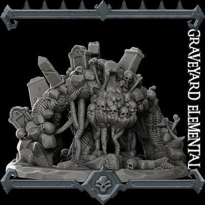 Graveyard Elemental RESIN | PLA (DnD, 5E, Dungeons and Dragons, Pathfinder, Dark Fantasy, Frostgrave, Mordheim, Forgotten Realms)
