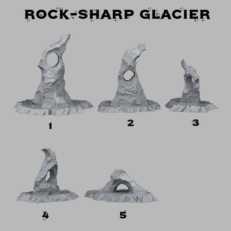 Sharp Glacier set of 5 (, Dungeons and Dragons, Pathfinder, , Frostgrave, Mordheim, Death Haven)
