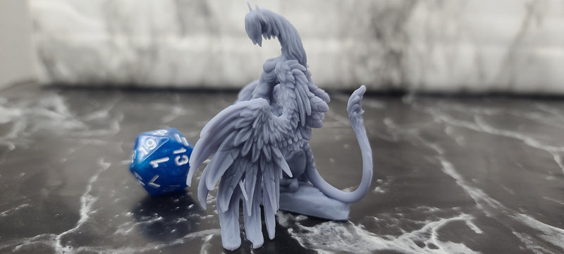 Sphinx of Death | Lamia | RESIN | 32mm | - Printed Obsession-DnD, Dungeons and Dragons, Pathfinder, Dark Fantasy, Frostgrave, Mordheim