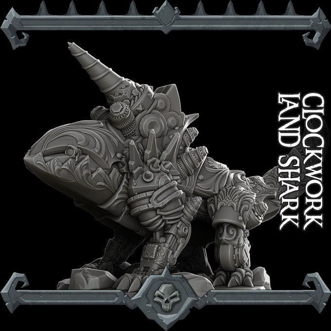 Clockwork Landshark RESIN -Wargaming Monster Rocket Pig Games D&D