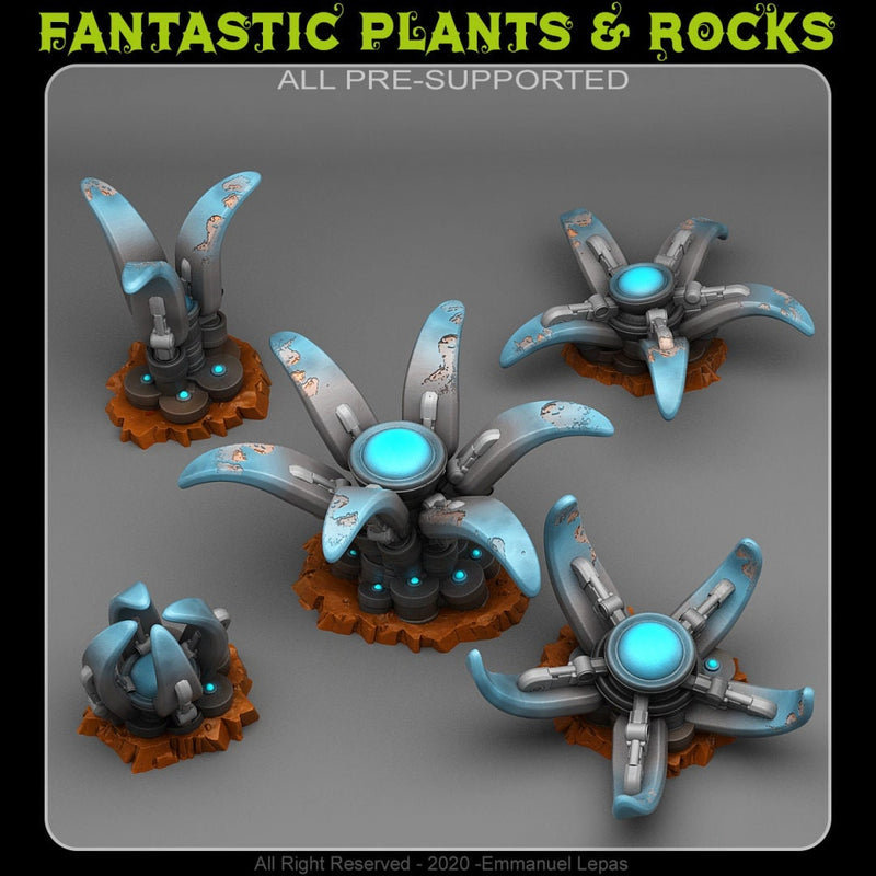 Robotic Flower - Plant Scatter - Cyber Plants | Print Your Monsters -Pathfinder, Frostgrave, Mordheim, Forgotten Realms