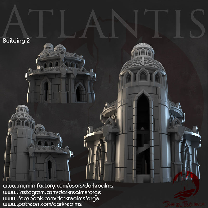 Atlantis House 2 | Dark Realms Forge - TTRPG - Tabletop Terrain