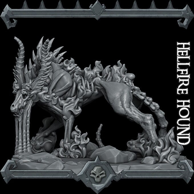 Hellfire Hound - Demonic Wolf - Wargaming TTRPG - Rocket Pig Games - Dungeons and Dragons