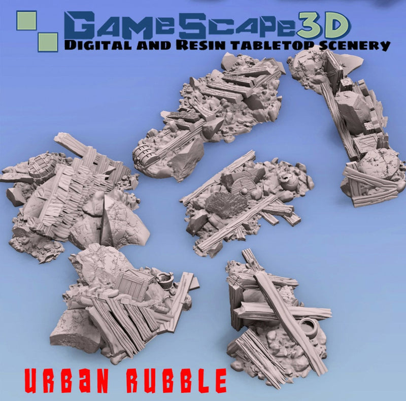 Ruined Houses Rubble Set | 28mm -15mm -10mm