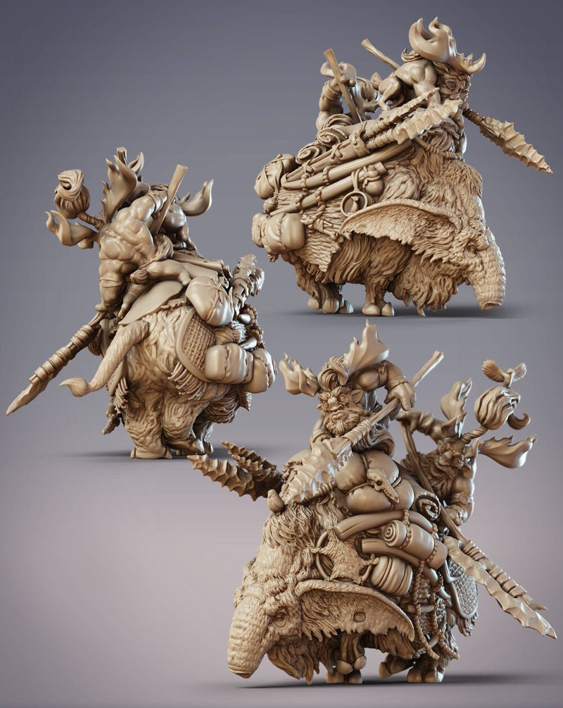 Ariche Beast Riders -  | 32mm - 54mm | Cobramode - Animal kin, Dungeons and Dragons, Pathfinder, Frostgrave