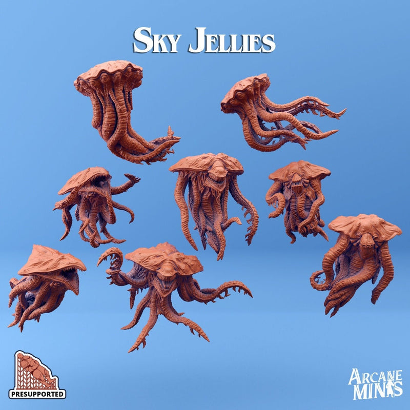 Sky Jellies - 8 Variants | RESIN - Arcane Minis - Skies of Sordane - Airship Campaign - Aldarra - Dungeons and Dragons - Flying Creatures
