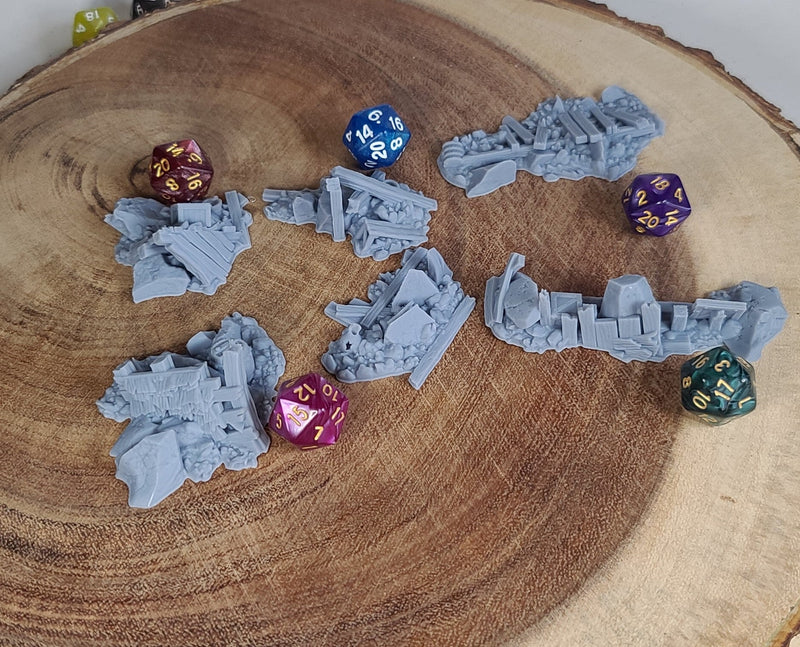 Ruined Houses Rubble Set | 28mm -15mm -10mm