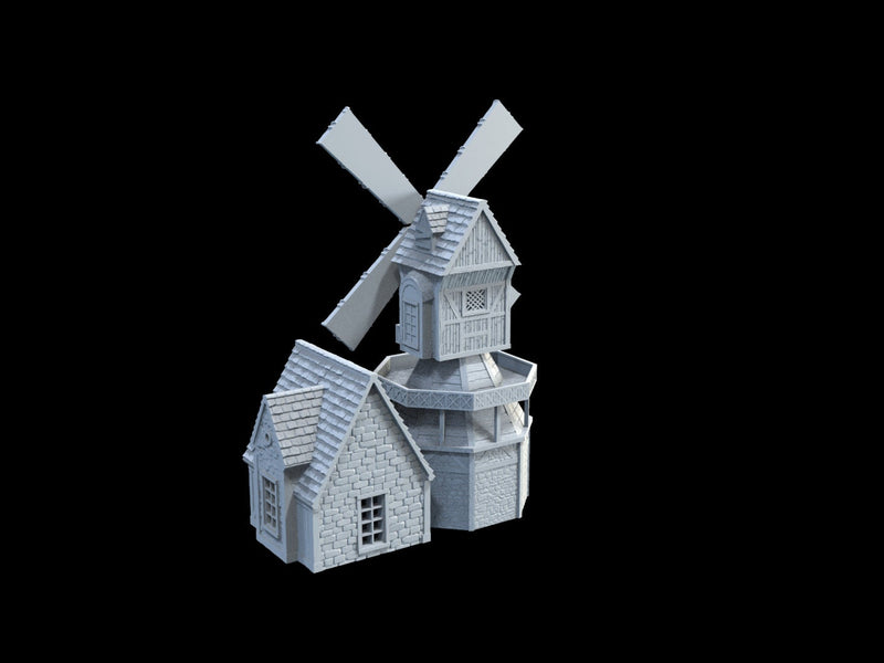 Wind Mill House - Tabletop Terrain - Pathfinder, Frostgrave, Mordheim, Forgotten Realms