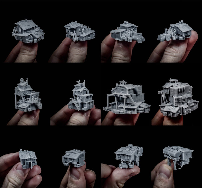 Shanty Town 2 - Set of 6 - Battlefields of Tomorrow - 6mm - 10mm - The Lazy Forger