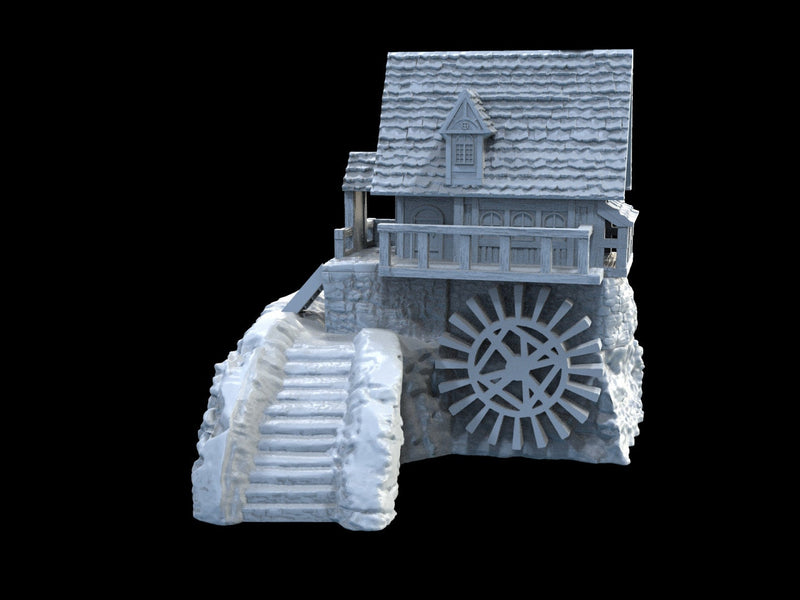 Water Wheel House - Tabletop Terrain - Pathfinder, Frostgrave, Mordheim, Forgotten Realms