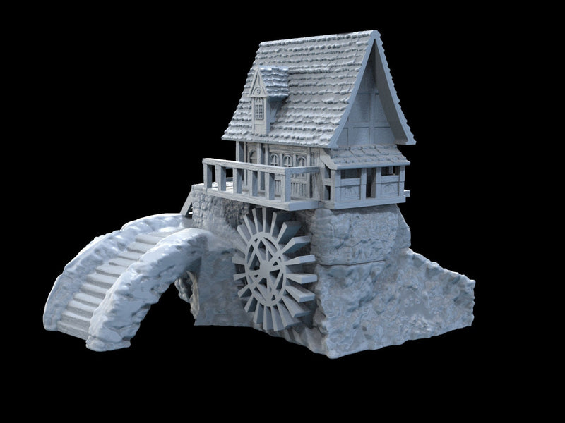 Water Wheel House - Tabletop Terrain - Pathfinder, Frostgrave, Mordheim, Forgotten Realms