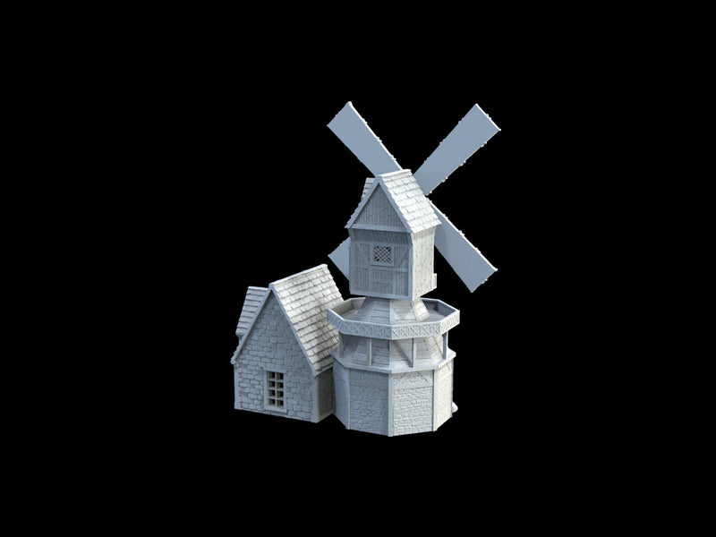 Wind Mill House - Tabletop Terrain - Pathfinder, Frostgrave, Mordheim, Forgotten Realms