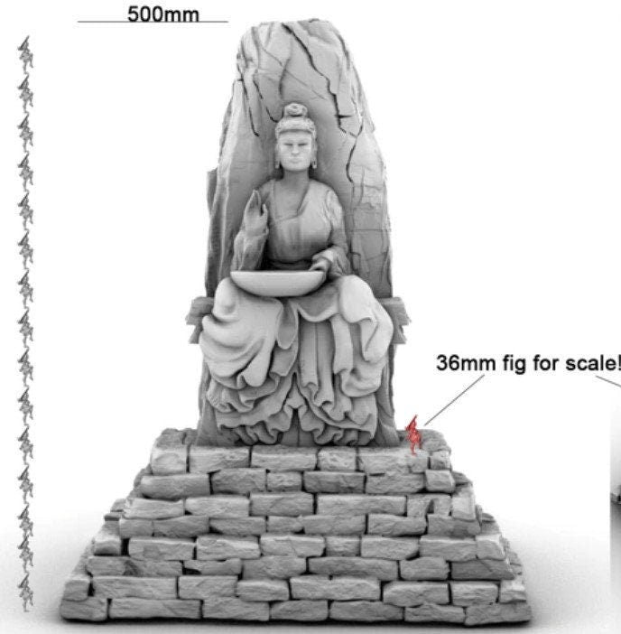Buddha Tomb Statue Dungeon 20in tall | 28mm -15mm -10mm
