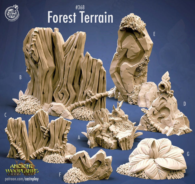 Forest Terrain | Trees stumps logs