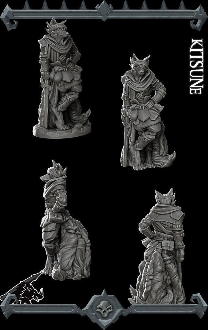 Kitsune RESIN (, 5E, Dungeons and Dragons, Pathfinder, , Frostgrave, Mordheim, Death Haven)