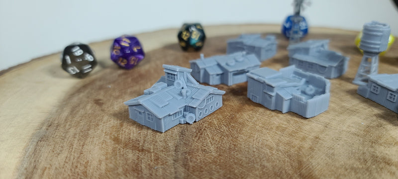 Shanty Town 1 - Set of 8 - Battlefields of Tomorrow - 6mm - 10mm - The Lazy Forger