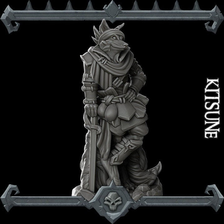 Kitsune RESIN (, 5E, Dungeons and Dragons, Pathfinder, , Frostgrave, Mordheim, Death Haven)