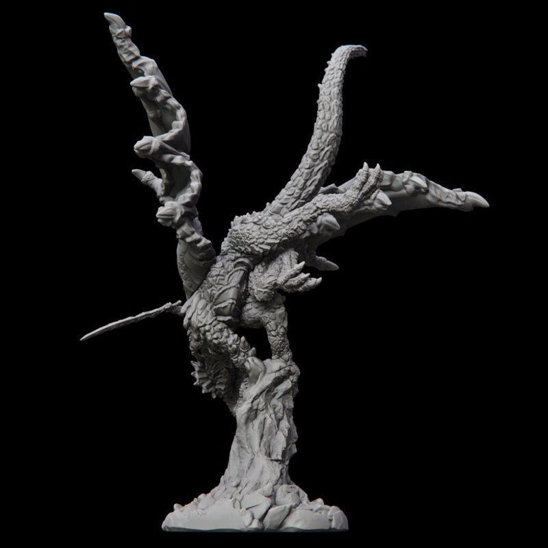 Red Dragon & Rider - RESIN - Printed Obsession-, Dungeons and Dragons, Pathfinder, , Frostgrave, Mordheim