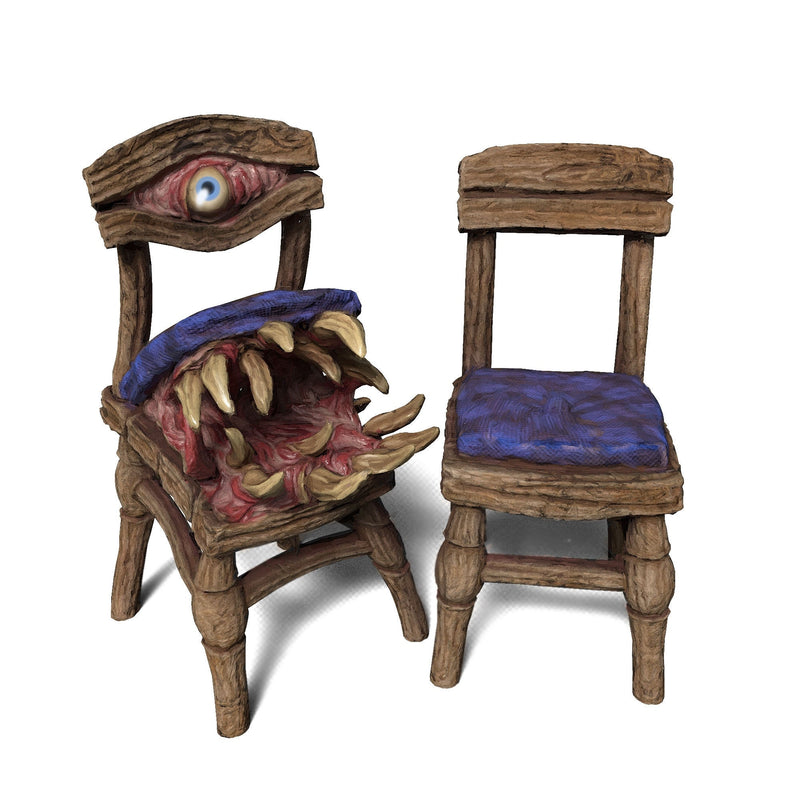 Chair or Stool Mimic - RESIN - 32mm | - Printed Obsession - Pathfinder, Frostgrave, Mordheim, Dungeons and Dragons