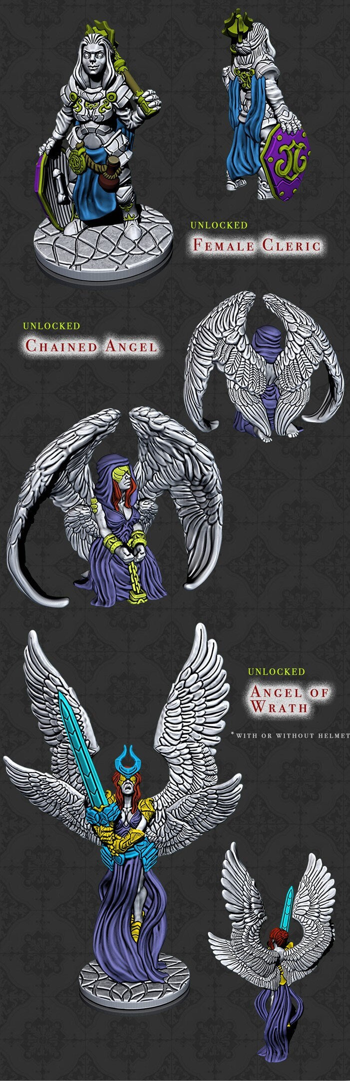 Chained Angel RESIN | Holy Order Of Ash- Dungeons and Dragons, Pathfinder, Frostgrave, Mordheim