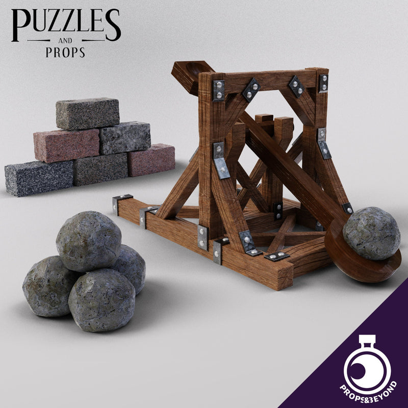 Mini Catapult Game - Props & Beyond - Prop - Cosplay - Roleplaying - LARP - Costume Pieces - Decorative Items - Dungeons and Dragons
