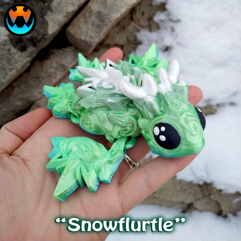 Snowflurtle - Articulated Pet Toy - Cinderwing3d - Prop - Cosplay - Roleplaying - LARP - Costume Pieces - Decorative Items