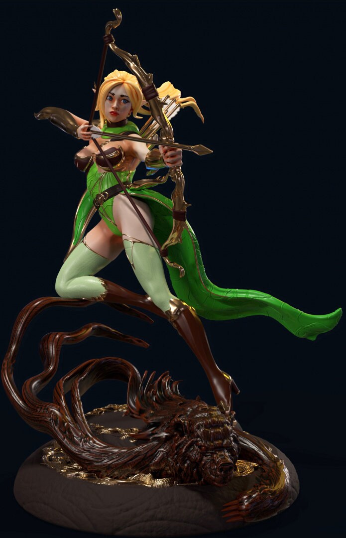 Wood Elf Archer 32mm & 75mm options | Hold My Miniatures