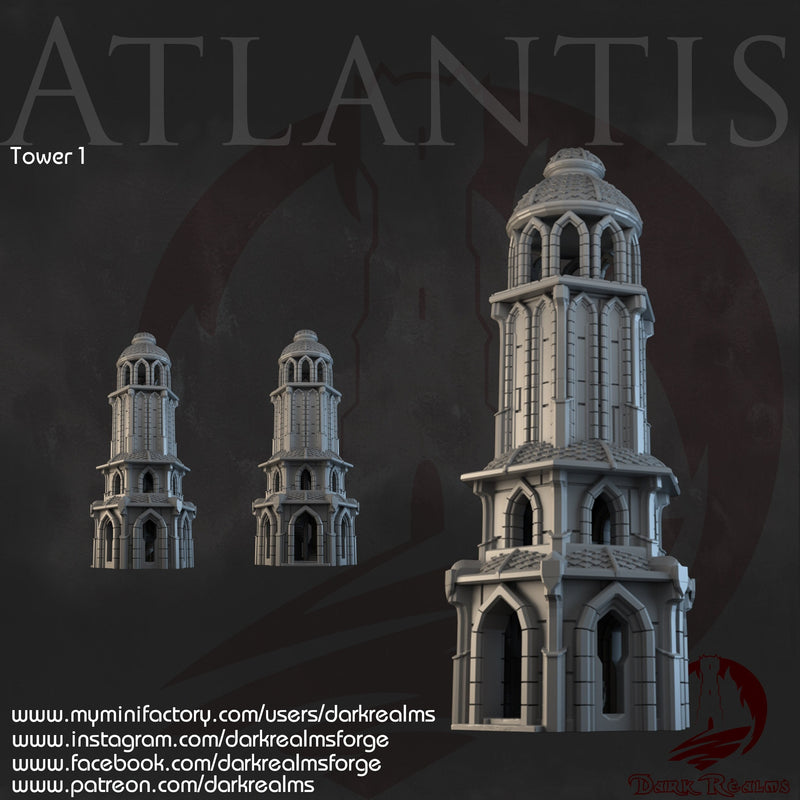Atlantis Tower 1 | Dark Realms Forge - TTRPG - Tabletop Terrain