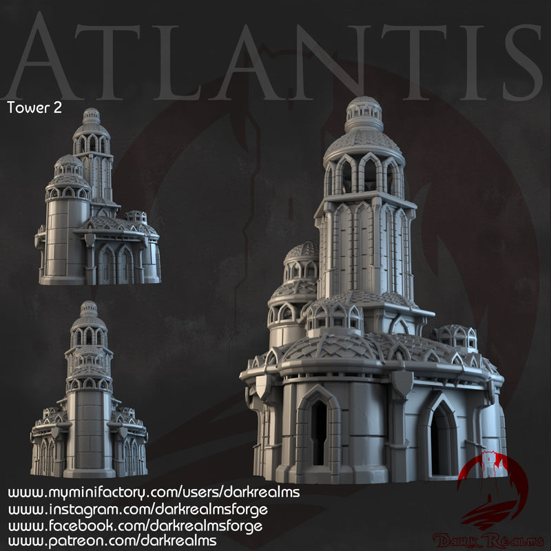Atlantis Tower 2 | Dark Realms Forge - TTRPG - Tabletop Terrain