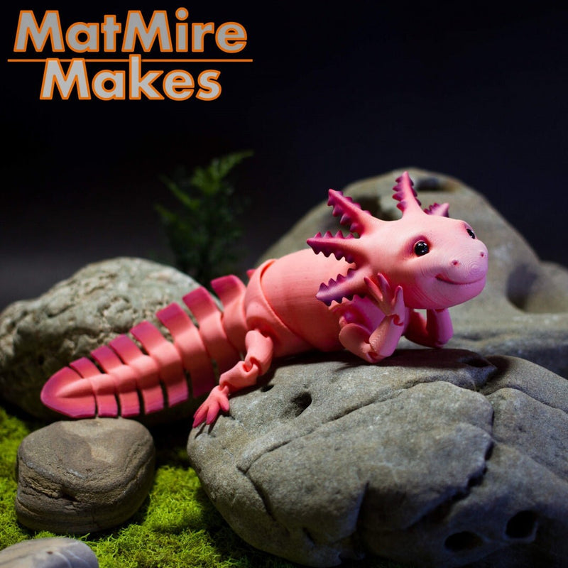 Axolotl | 2 options - Articulated Pet Toy - MatMireMakes- Prop - Cosplay - Roleplaying - LARP - Costume Pieces - Decorative Items