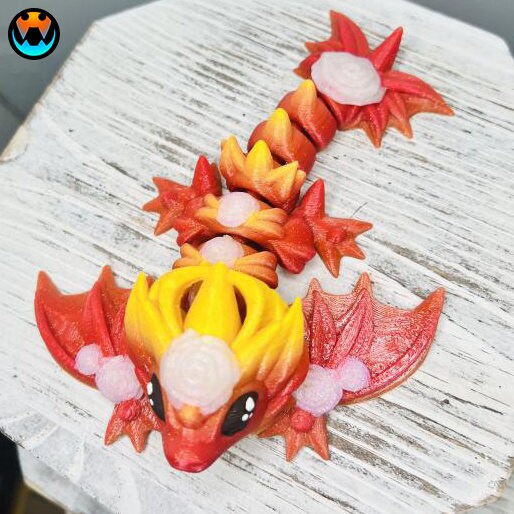 Baby Rose Dragon - Articulated Pet Dragon Toy - Cinderwing3d - Prop - Cosplay - Roleplaying - LARP - Costume Pieces - Decorative Items