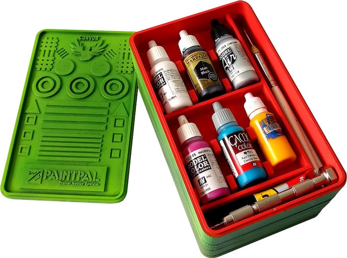 PaintPal Travel Hobby System - Corvus Games, Wet Palette, Dry Brush Palette, Brush Storage