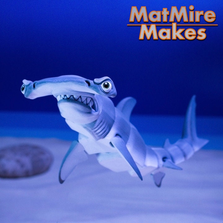 Sharks - Great White or Hammerhead - Articulated Pet Toy - MatMireMakes- Prop - Cosplay - Roleplaying - LARP - Costume Piece