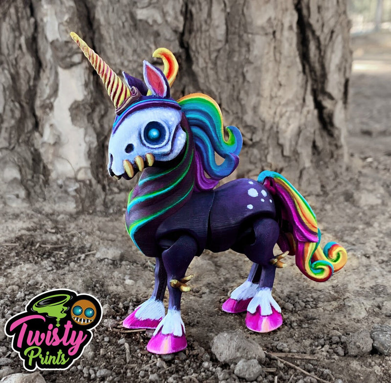 Spooky Unicorn - Twisty Prints - Articulated Toy - Prop - Cosplay - Roleplaying - LARP - Costume Pieces - Decorative Items