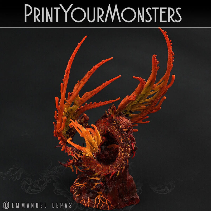 Infernal Magma Dragon | Print Your Monsters | 28/32mm Terrain | Tabletop Gaming