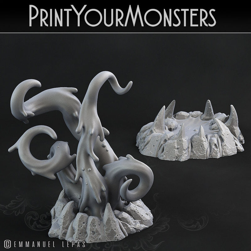 Infernal Magma Pool & Tenticle | Print Your Monsters | 28/32mm Terrain | Tabletop Gaming