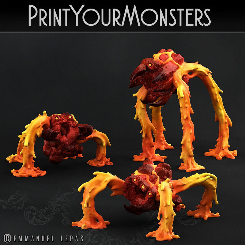 Infernal Magma Spiders Set | Print Your Monsters | 28/32mm Terrain | Tabletop Gaming