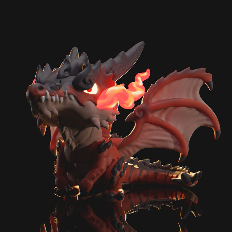 Fiery Dragon | Grumpii | Chonki Boi Mini | Art Toy | Chibi