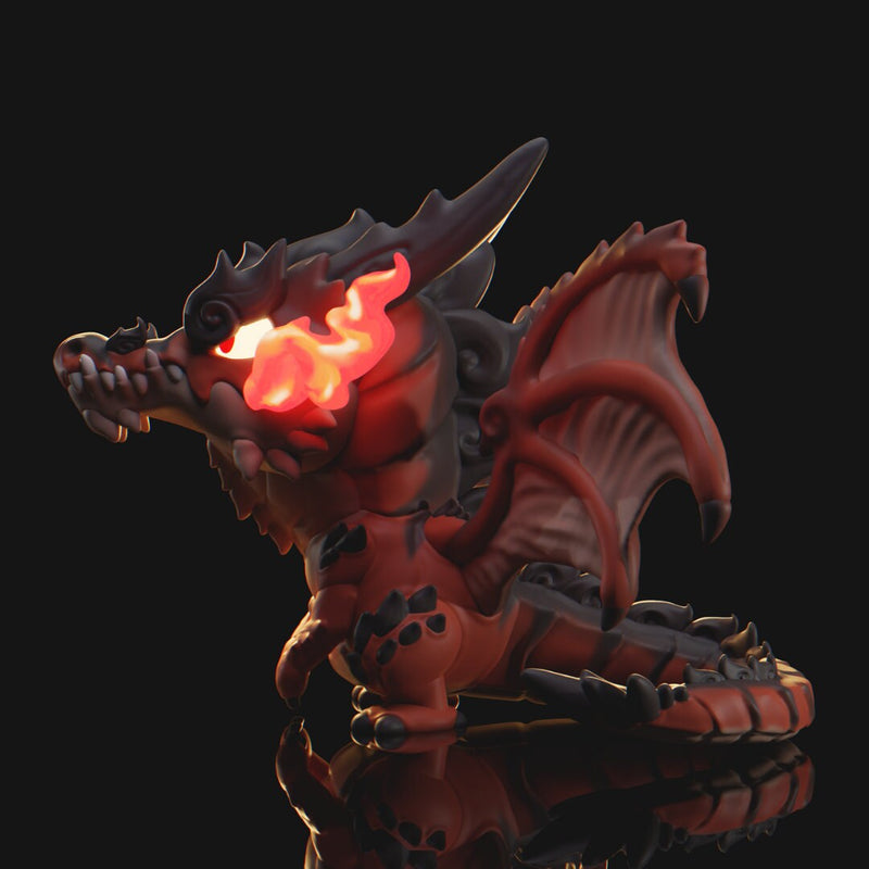 Fiery Dragon | Grumpii | Chonki Boi Mini | Art Toy | Chibi